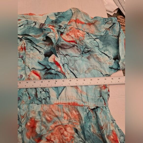 Soft Surroundings Blue Marble Shirt Dress Plus Size 3x - Picture 8 of 10